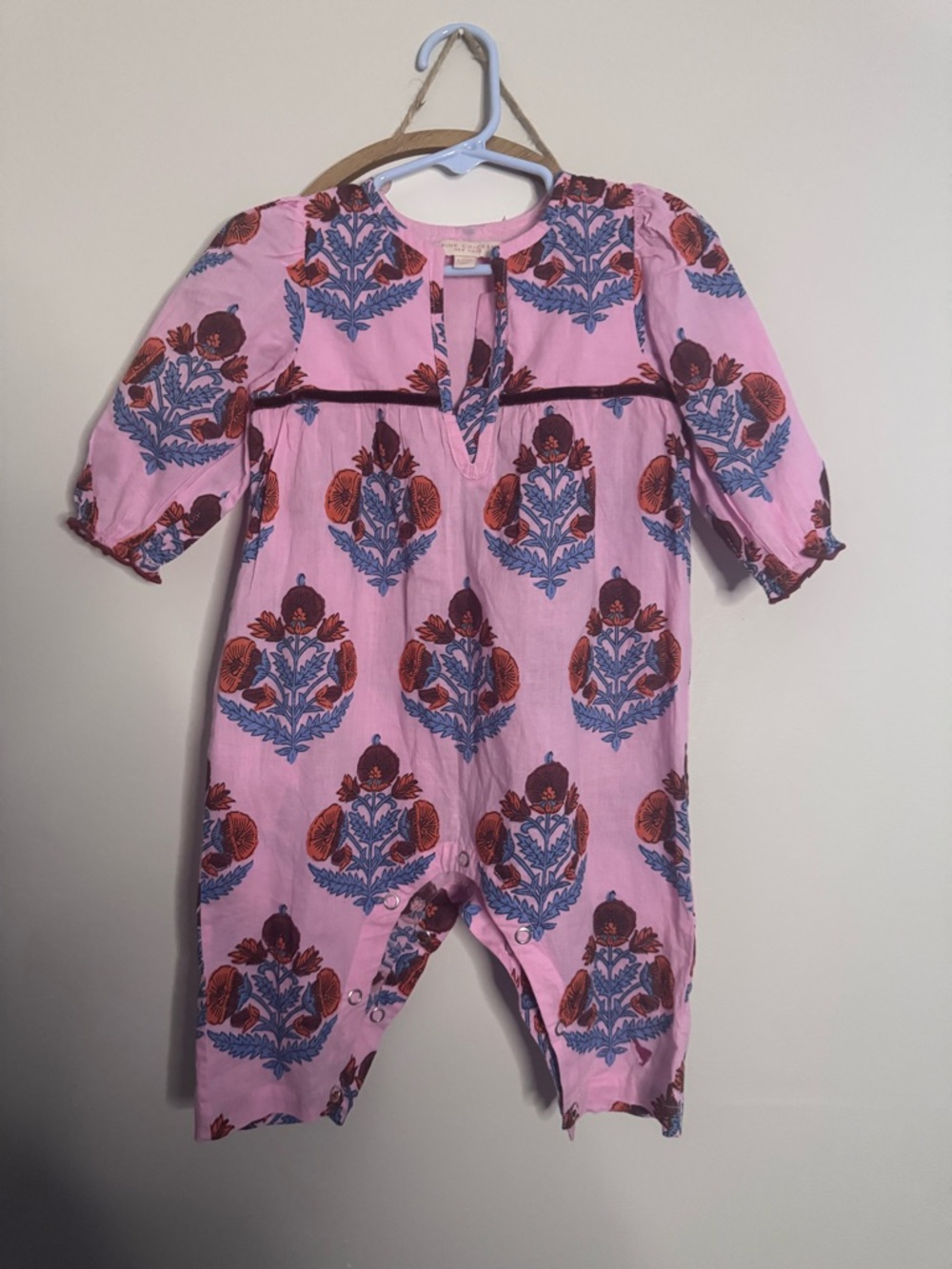Pink chicken  Pink Floral Baby Romper 6-12 m